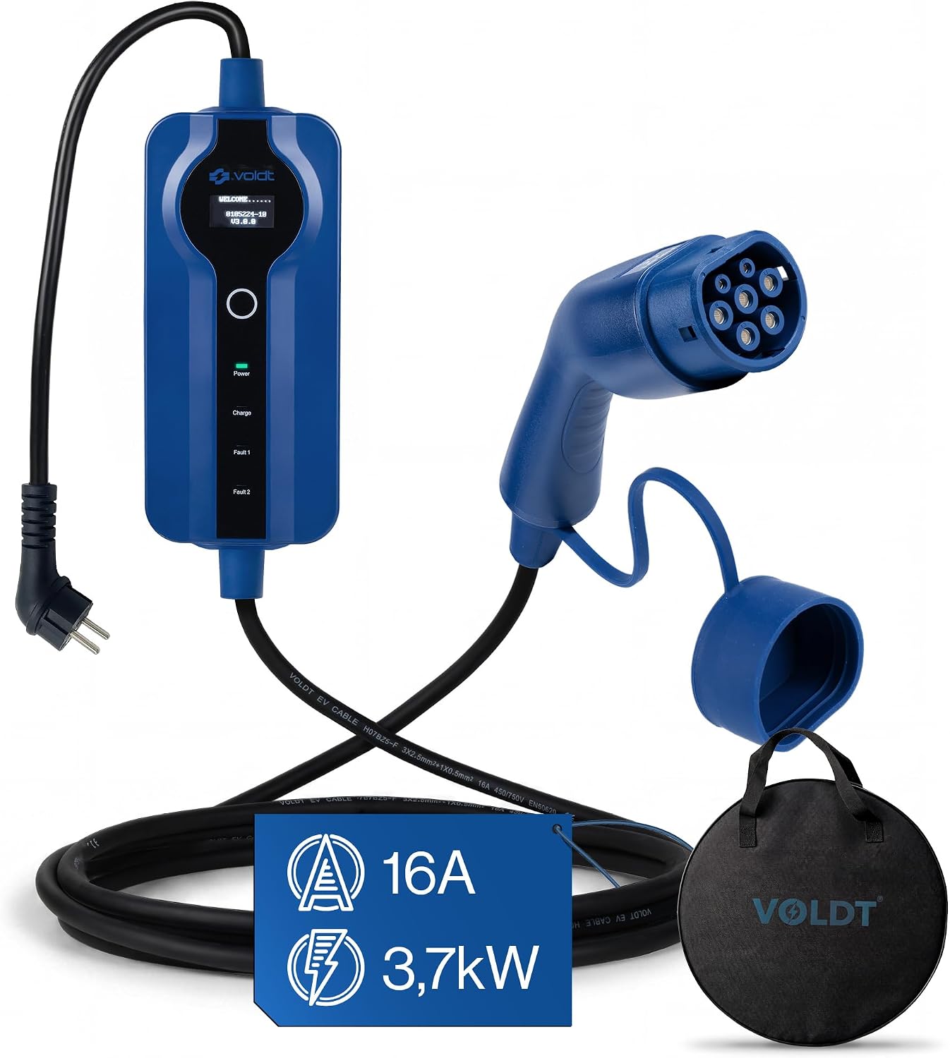 VOLDT 3,7 kW : test et avis du chargeur portable Schuko avec application